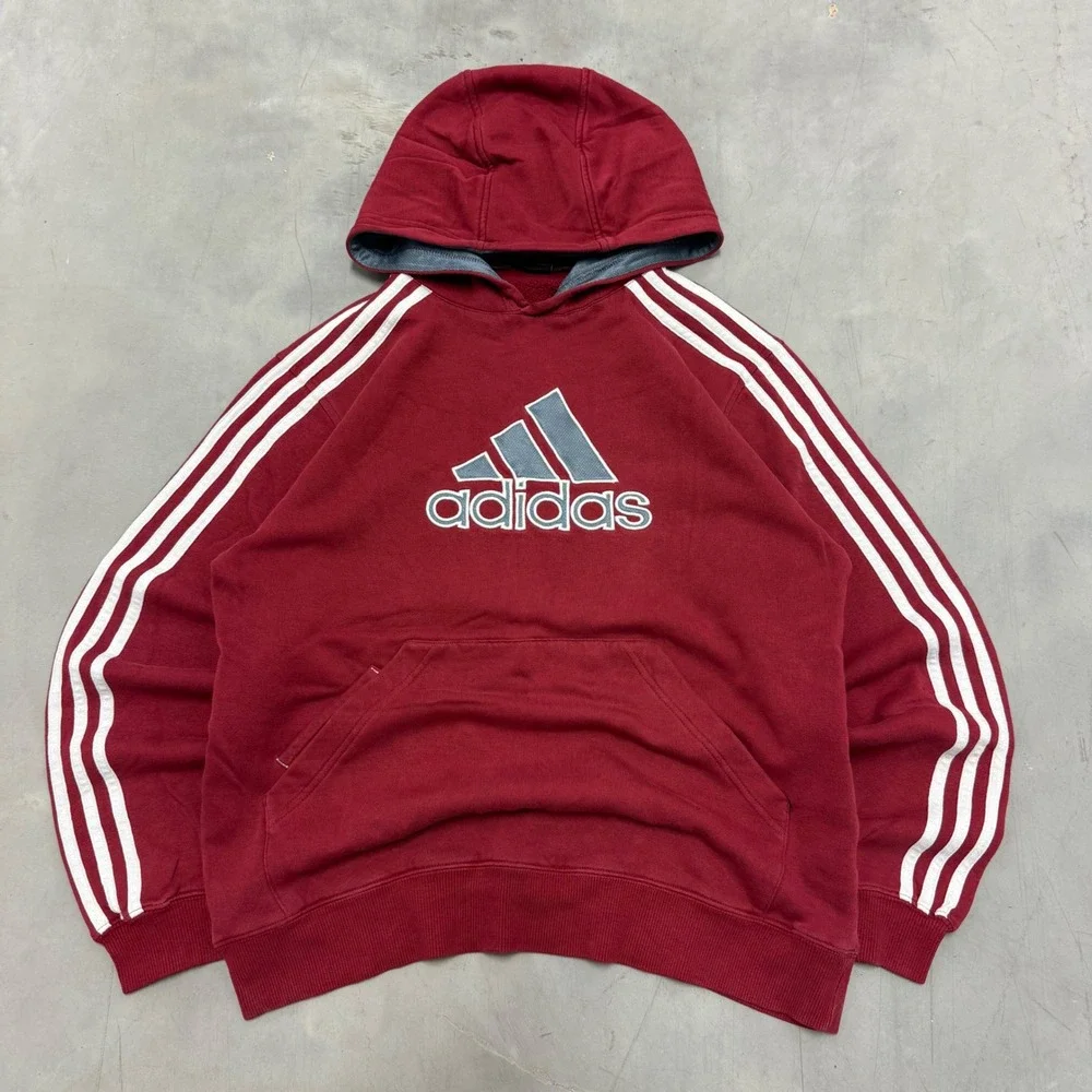 2000s y2k adidas striped hoodie sweatshirt